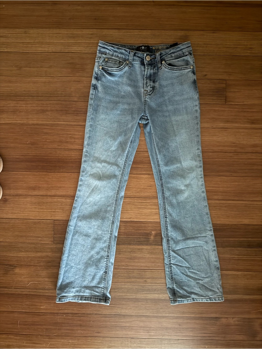 7 For All Mankind Girls Size 12 Flare Bootcut Jeans Light Wash